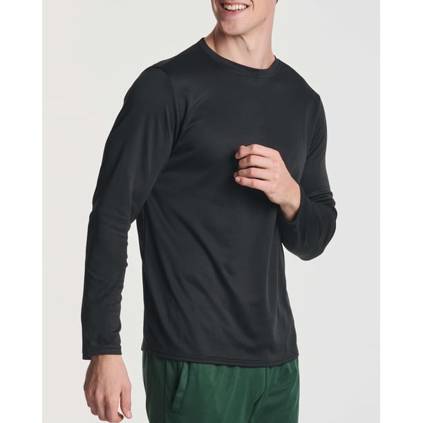 Real Essentials Men's 3-Pack Long Sleeve Performance Pocket T-Shirts - Moisture Wicking, Big & Tall Sizes (5X Tall)
