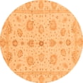 thumbnail image 1 of Ahgly Company Indoor Round Oriental Orange Traditional Area Rugs, 4' Round, 1 of 4