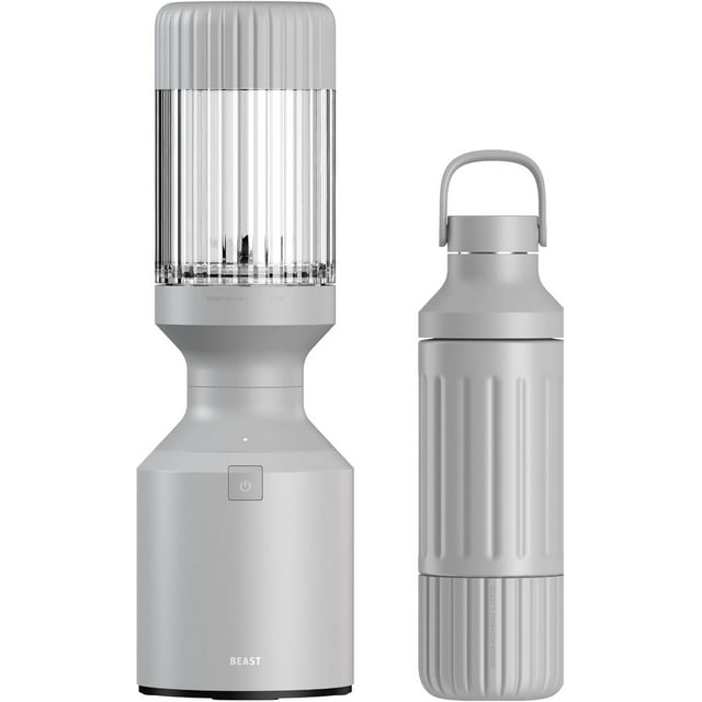 Beast Blender Tonal | Kitchen Countertop Design | Blend Smoothies and Shakes, Dressings, Sauces, Dips | Stainless Steel Bottle | Straw Cap and Straws Included | 1000W (Pebble Gray)