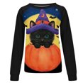 thumbnail image 4 of Tops casuales de cuello redondo de manga larga con estampado de Halloween para mujer Pompotops FGAJ4315, 4 of 4
