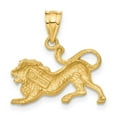 thumbnail image 3 of 14k Yellow Gold Solid Satin Lion Charm Pendant Necklace Measures 19.4x20.1mm - Bead Charm for Women, 3 of 4