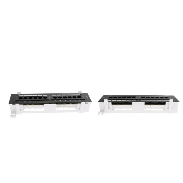 Patch Panel de 12 Puertos de Categoría 6 - Panel de Distribución de Cables de Categoría Tornillos de Montaje en Pared shamjiam Panel de conexión de acero