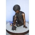 thumbnail image 2 of Nifao Boy Pushing Turtle Outdoor Fountain Statue, Bronze Garden Water Feature Sculpture for Patio & Yard – Garden Outdoor Decor Sculpture, 18"L x 20"W x 19"H, 2 of 11