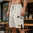 thumbnail image 5 of successthop Cargo Shorts for Men Relaxed Knee Length Sweatpant Shorts Drawstring Bottoms Oversized Clothes with Pockets 2XL, 5 of 8
