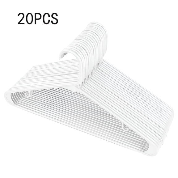 LAMIRO White Plastic Hangers 20 pcs,Non-Slip Heavy Duty Clothes Hanger,Smooth Finish to Protect Fabric,Lightweight,Ultra-Thin Hangers for Coats and Other Clothes