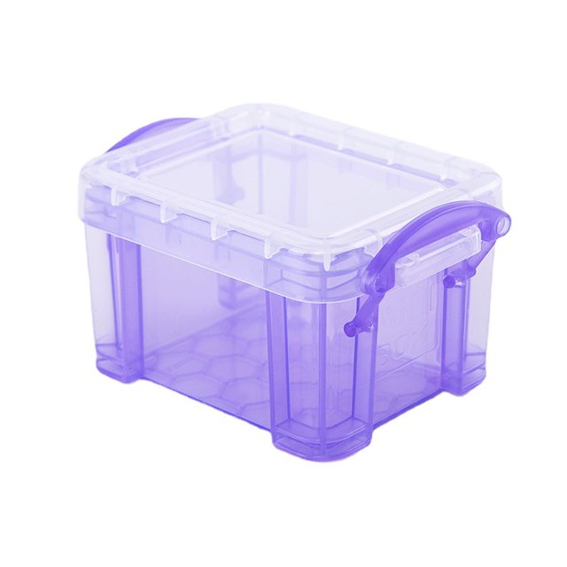 pequeña caja de plástico translúcido, mini caja de almacenamiento de escritorio, caja de almacenamiento de cosméticos JAMW Sencillez