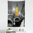 thumbnail image 1 of Black and White Tapestry, Big Ben at Night London Westminster Bridge Grayscale Scenery, Fabric Wall Hanging Decor for Bedroom Living Room Dorm, 5 Sizes, Earth Yellow and Green, by Ambesonne, 1 of 1