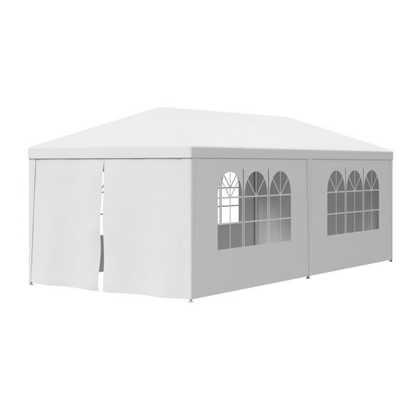 HOWEN 10x20 FT Party Tent, Heavy-Duty Waterproof Outdoor Wedding Canopy Tent with 6 Removable Sidewalls and Carry Bag for Events & Shelter