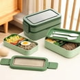 thumbnail image 4 of Iumwxz Insulated Leakproof Bento Lunch Box for Adults with Compartments 1350ml Large Capacity BPA Free Plastic Microwave Dishwasher Safe Includes Cutlery, 4 of 6