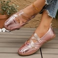 thumbnail image 3 of Women's Mary Jane Sneakers Glossy Leather Lightweight Slip on Casual Tennis Shoes Shiny Barefoot Ballet Flat Shoes, 3 of 7