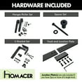thumbnail image 3 of Homacer Black Rustic Double Track U-Shape Bypass Sliding Barn Door Hardware Kit, for Two/Double Doors, 10ft Long Flat Track, Straight Design Roller, Heavy Duty, for Interior & Exterior Use, 3 of 6