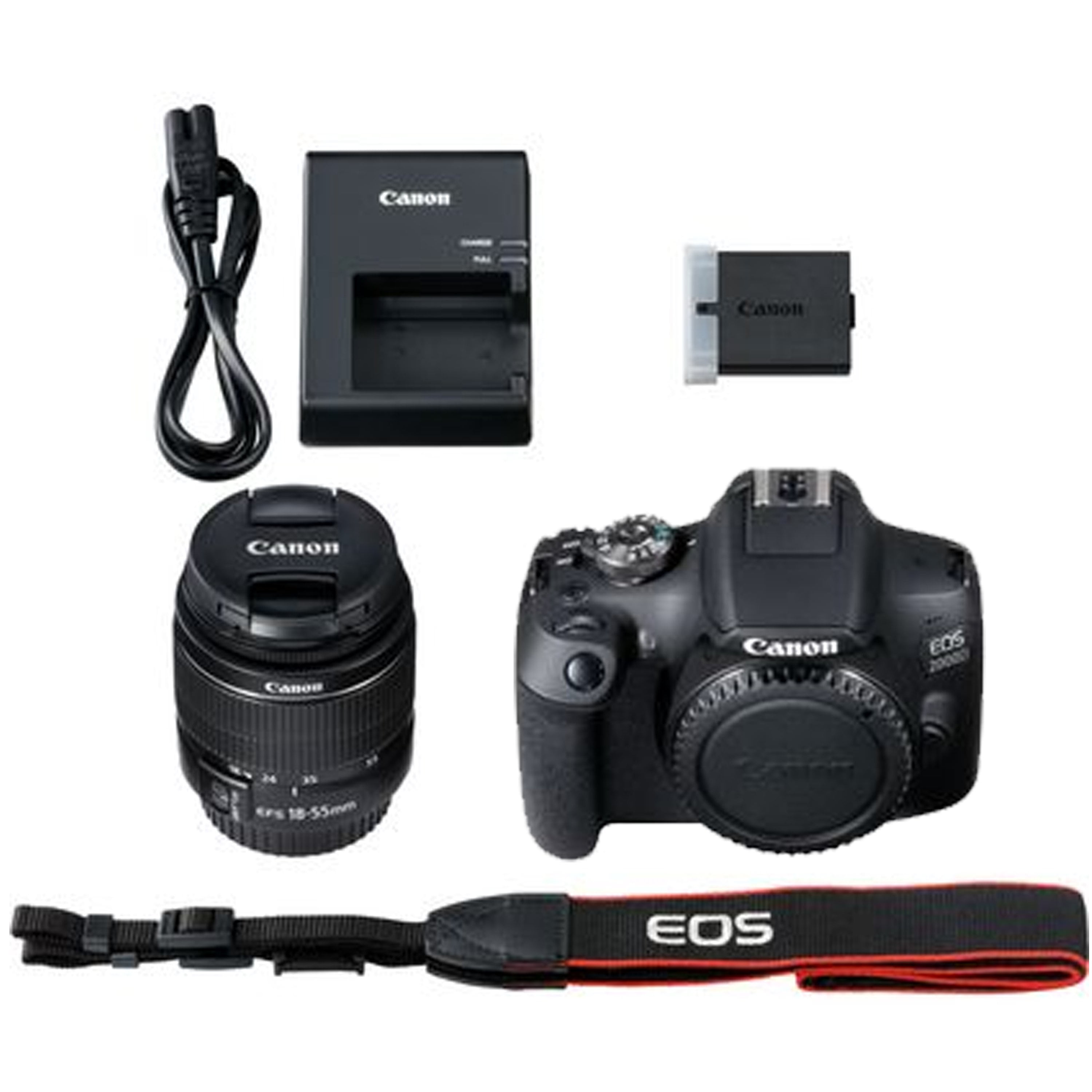 Canon EOS More Rebel Camera and with T7 Tripod, + DSLR f/3.5-5.6 128GB + Card, Lens 20pc 2000D Flash, Bundle Zoom 18-55mm