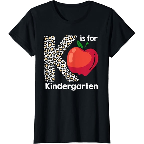 Kindergarten Cute Leopard K Is For Kindergarten Teacher T-Shirt