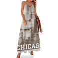 thumbnail image 1 of Nuevo vestido sin mangas monocromático con el horizonte de Chicago Vestidos Vestido elegante para cumpleaños, 1 of 7