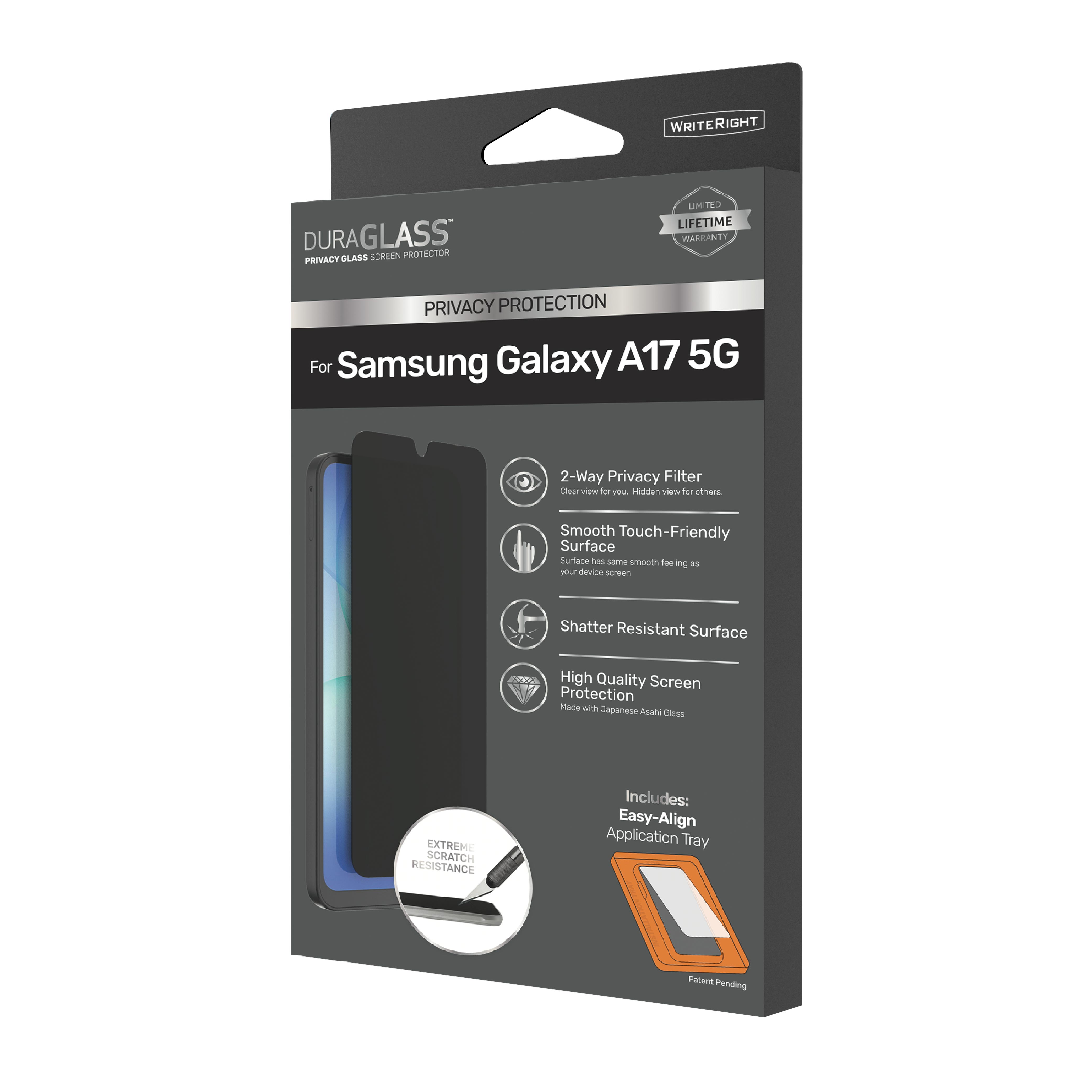DuraGlass Privacy Screen Protector for Samsung Galaxy A17 5G photo 5