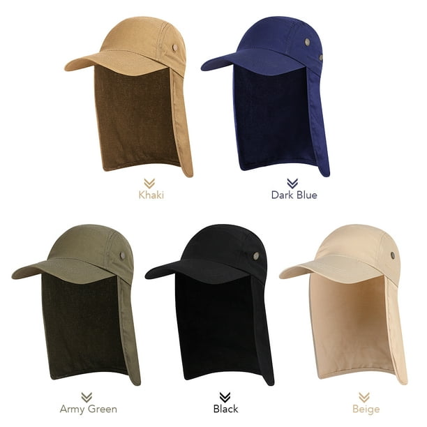Men UPF 50+ Sun Protection Cap Wide Brim Fishing Sun Cap Hat with