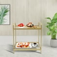 thumbnail image 3 of Miumaeov Modern SideTable Sofa Table Gold 2-Tier End Table with Handle for Bedroom Living Room, 3 of 10