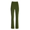 thumbnail image 6 of Travel Outfits Women Airport Women's Daily Solid Color High Waisted Elastic Suit Casual Straight Leg Pants Casual Pants for Women plus Size with Pockets Women's Fancy Clothes for Teens Army Green M, 6 of 7