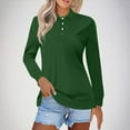 thumbnail image 6 of Otvok Ladies Solid Color Button Lapel Casual Fashion Long Sleeve T-Shirt Top Shirt, 6 of 6