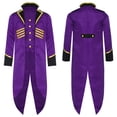 thumbnail image 5 of iiniim Boys Girls Medieval Steampunk Tailcoat Princess Renaissance Tuxedo Jacket Halloween Party Dress Up Purple 8, 5 of 7