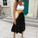 thumbnail image 5 of Gibobby faldas largas de mujer casuales Falda a media pierna con cintura elástica y estampado de lunares para mujer Falda de princesa hinchada(Negro， XL), 5 of 5