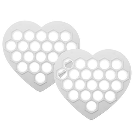 

2Pcs Heart-shaped Dumpling Wrapper Tools Press Dumpling Moulds (White)