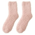 thumbnail image 2 of Plush Slipper Socks Women - Colorful Warm Fuzzy Crew Socks Cozy Soft for Winter Indoor - 1 Pair, 2 of 8