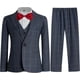 thumbnail image 3 of Conjunto de traje a cuadros para niños, 4 piezas, blazer, chaleco, pantalones, traje formal clásico para fiesta de boda, 3 of 5