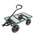 thumbnail image 5 of GDF Studio Heavy-Duty Garden Cart, Utility Truck with Inflatable Tires and Steel Frame, Wood Transporting Cart, Green, 5 of 18