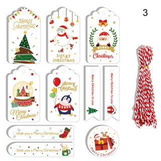 Wrapables Red Plaid Christmas Holiday Gift Tags/Kraft Paper Hang