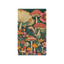 Yayeee Blank Wall Plate Cover 1-Gang 4.5"x2.7" Home Unused Decorative Outlet, Floral Mushroom