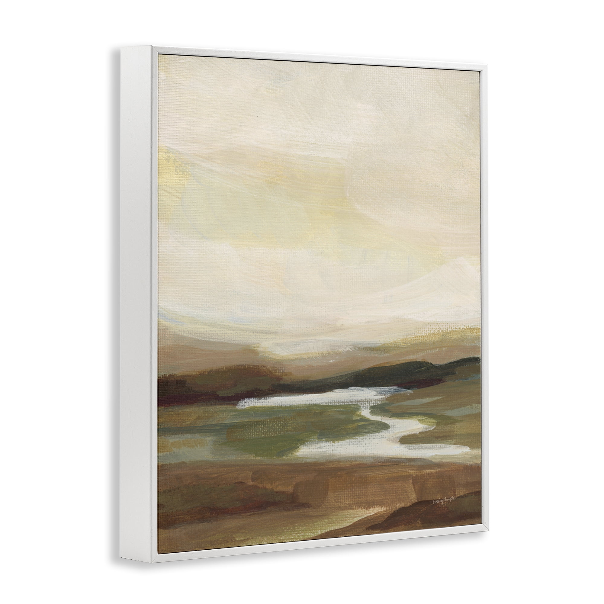 Stupell Industries Chestnut Springs River Landscape Painting White Framed Art Print Wall Art, 11 x 14