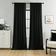 thumbnail image 5 of Taicans 2-pack Blackout Energy Efficient Grommet Single Curtain Panel,Floor to Ceiling Curtains，Thermal Insulated Room Darkening Drapes for Home Family Decorations 39"x51" Black, 5 of 8