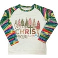 thumbnail image 4 of Christmas Sweatshirt for Women Long Sleeve Striped Pullover Casual Holiday Tops Xmas Tree Print Crewneck Shirt, 4 of 4