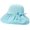 Light Blue, variant on CoCopeaunts Large Bucket Hat Plain New All-Match Summer Hollow Fisherman Hat Female Sunshade UV Protection Bow Strap Basin Hat