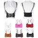 thumbnail image 4 of Cinturón de corsé para mujer Chaleco de cincha elástico de cuero de PU Cintura ancha Irfora Café, 4 of 7