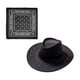 thumbnail image 5 of Sombrero de vaquero occidental jinwen con bandana Marrón oscuro, 5 of 8