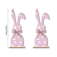 thumbnail image 3 of Easter Rabbit Wooden Tabletop Decoration Set, A Pair of Home Decor Accents, Cozy Seasonal Gift, for Rustic Style Interior and Festive Shelf Display, 3 of 6
