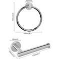 thumbnail image 2 of Bathroom Hardware Set 2 Pieces Towel Ring and Toilet Paper Holder 304 Stainless Steel Hand Towel Holder and Towel Hanger Wall Mounted (Chrome Finish), 2 of 5