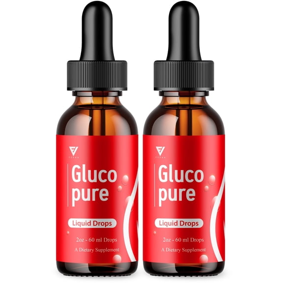 (2 Pack) Gluco Pure Glycogen Drops, GlucoPure Advanced Daily Glyco Formula and Overall Health Supplement (4oz)