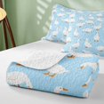 thumbnail image 4 of Erosebridal Goose Quilt King for Boys Girls, Blue Background King Coverlet Set, 3pcs 1 Bedspread and 2 Pillowcases, 4 of 7