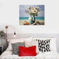thumbnail image 3 of Chilfamy Beach Daisy Canvas Wall Art Picture 20x16in for Living Room Bedroom Art Modern 20x16in, 3 of 3