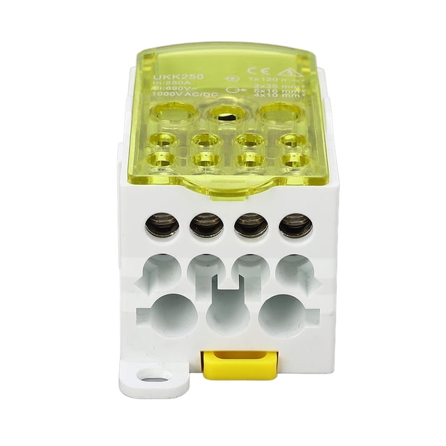 Trailer Wire Connection Box,Splicing Din Rail Single Pole Power Distribution Box 690V 250A for Kitchen Bathroom Lighting Device