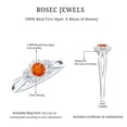 thumbnail image 5 of Rosec Jewels Fire Opal Flower Engagement Ring with Diamond for Women, 10K White Gold, US 9.50, 5 of 9