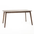 thumbnail image 3 of GDF Studio Finn Modern 5-Piece Dining Set, 59" Rectangle Table with Upholstered Chairs, Solid Wood Frame, Dark Gray+Walnut, 3 of 11