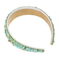 thumbnail image 6 of Unique Bargains Bling Rhinestone Headband Green Crushed Turquoise Rhinestone Wide Edge Hairband for Women 4.72"x1.65", 6 of 7