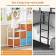 thumbnail image 4 of Low Bunk Bed Twin Over Twin Size with 6 Storage Drawers and LED Lights, Reversible Metal Bunk Beds with 6-Pocket Organizer and Storage Staircase, Twin Loft Bed with High Guardrails, White, 4 of 9