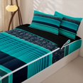 thumbnail image 3 of jejeloiu Nautical Paisley Zipper Full Size Comforter Sets with Fitted Sheet and 2 Pillowcases For Men Women,Coastal Print Zipper Bedding Set,Teal Navy,Black Reversible,4-Piece, 3 of 7