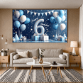 thumbnail image 7 of Blue Balloons Happy Birthday Number 6 Banner Decorative Design Birthday Party for Kids Celebration Indoor Decoration Photo Backdrop, 7 of 7