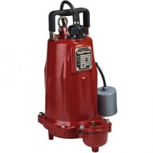 Liberty FL102A-2, Submersible Effluent Pump, 1 HP, 208-230 Volts, 1 Phase, 2" NPT Discharge With 1-1/2" NPT Flange, 106 GPM Maximum, 90 ft Maximum Head, W/ Wide Angle Piggyback Float, 25 ft Cord